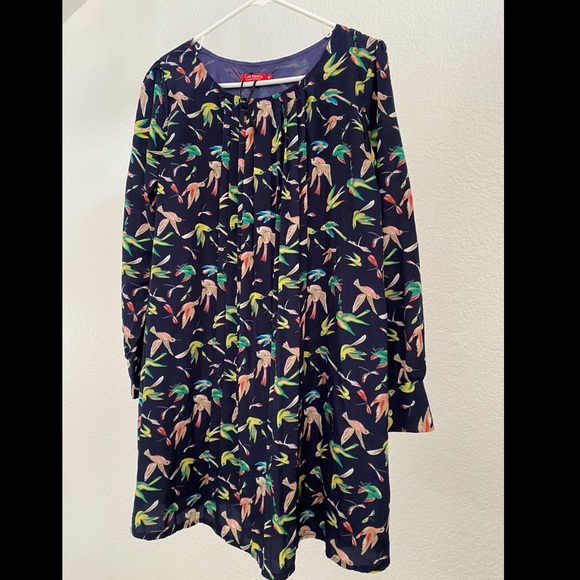 Long Sleeve Bird Pattern Blouse/Dress - Picture 1 of 6